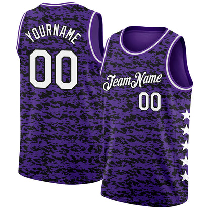 Custom Purple White-Black Authentic City Edition Basketball Jersey - Sky-Custom