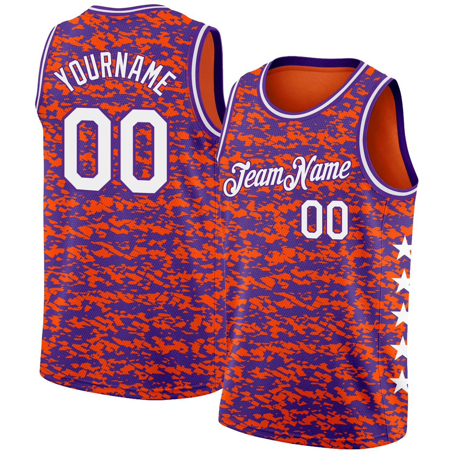 Custom Orange White-Purple Authentic City Edition Basketball Jersey - Sky-Custom