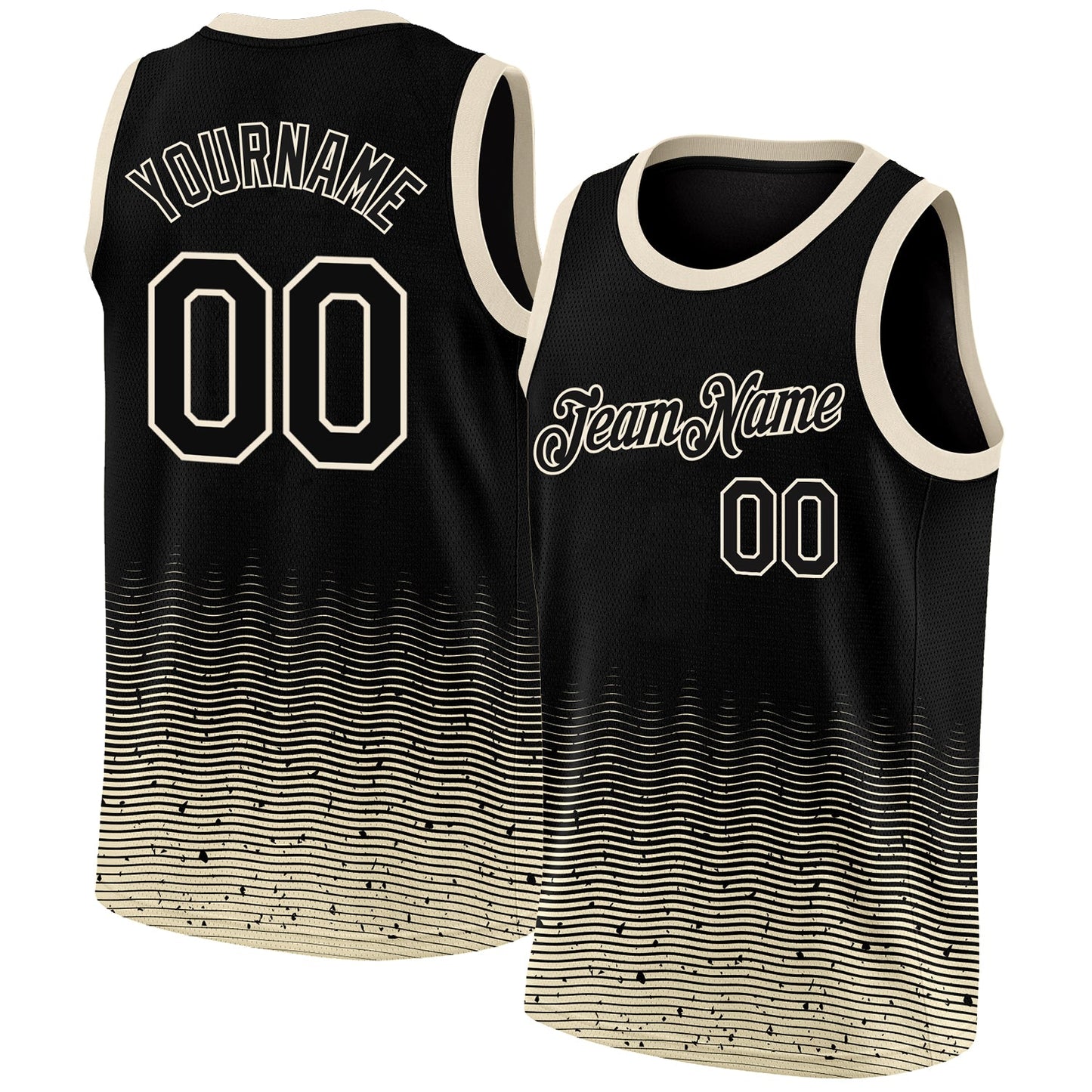 Custom Black Cream Fade Fashion Authentic City Edition Basketball Jersey - Sky-Custom