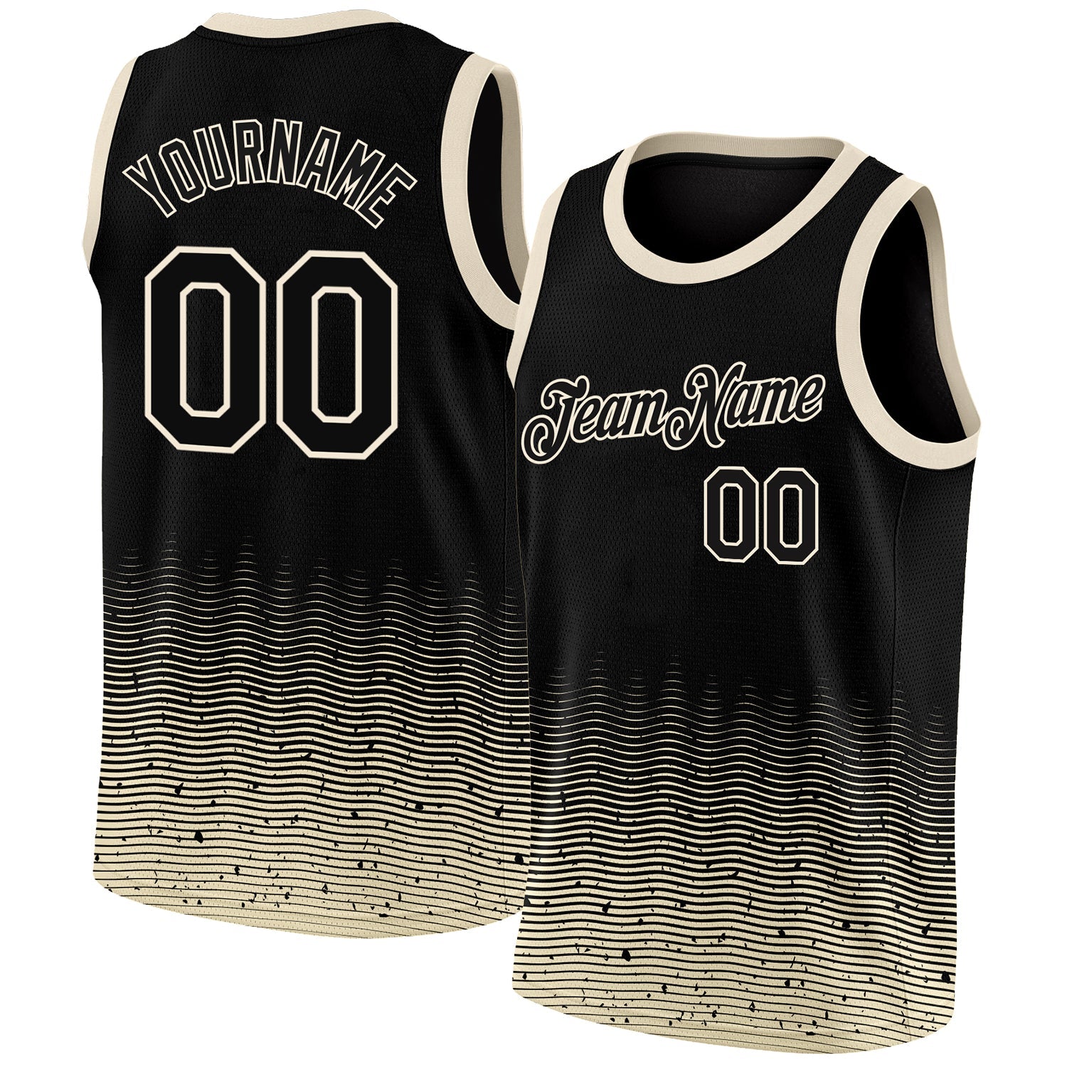 Custom Black Cream Fade Fashion Authentic City Edition Basketball Jersey - Sky-Custom
