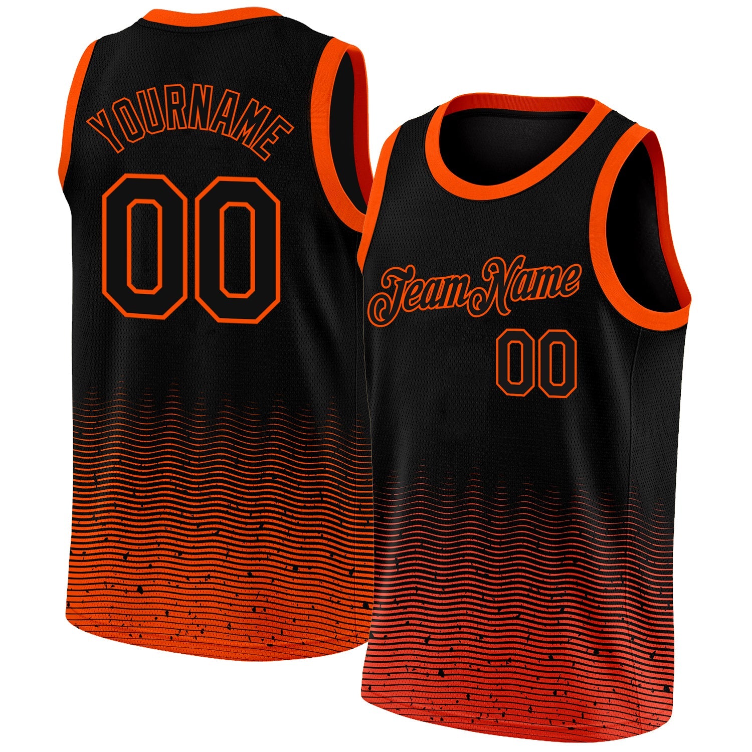 Custom Black Orange Fade Fashion Authentic City Edition Basketball Jersey - Sky-Custom