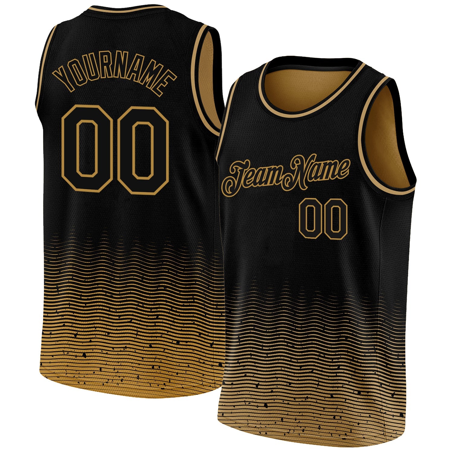 Custom Black Old Gold Fade Fashion Authentic City Edition Basketball Jersey - Sky-Custom