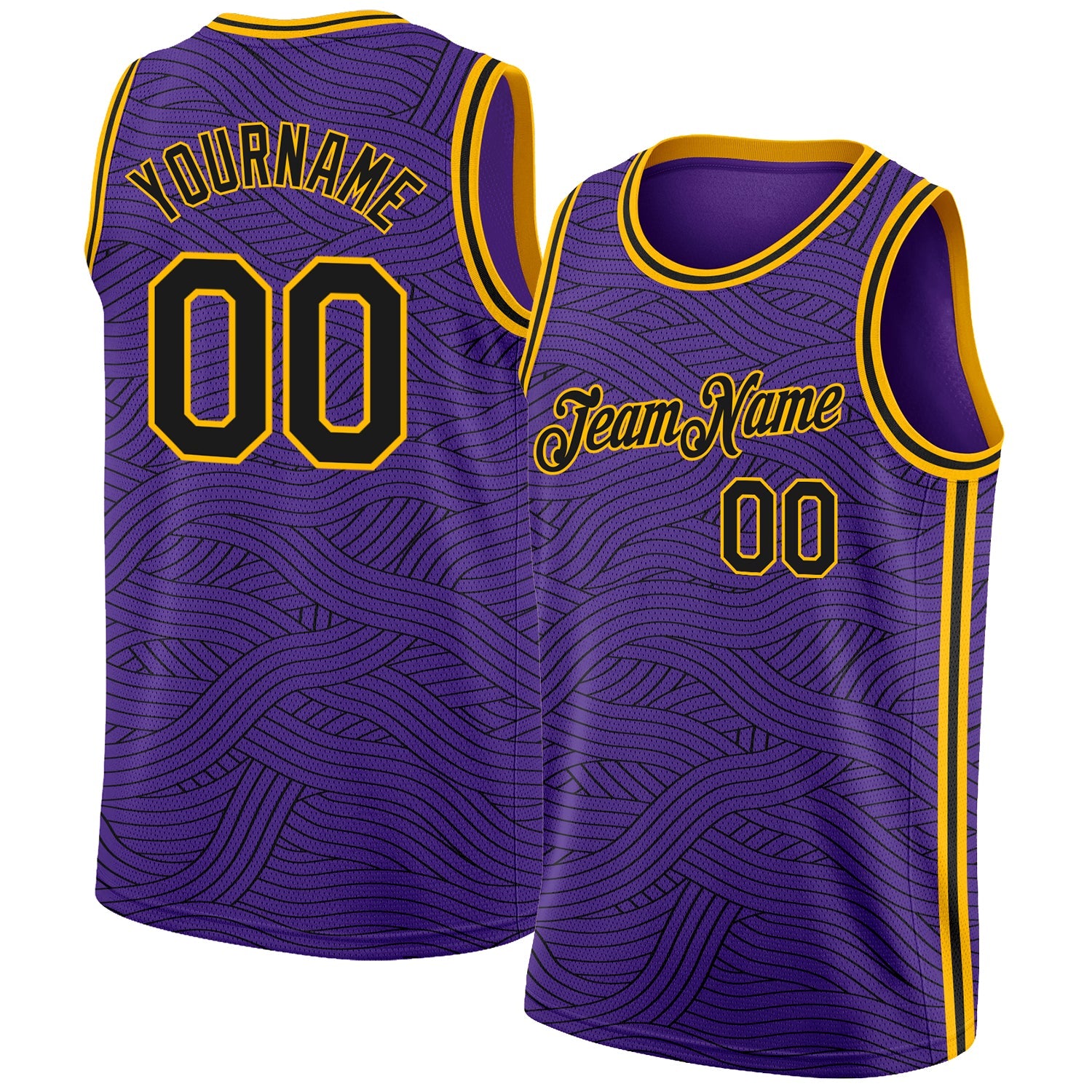 Custom Purple Black-Gold Authentic City Edition Basketball Jersey - Sky-Custom