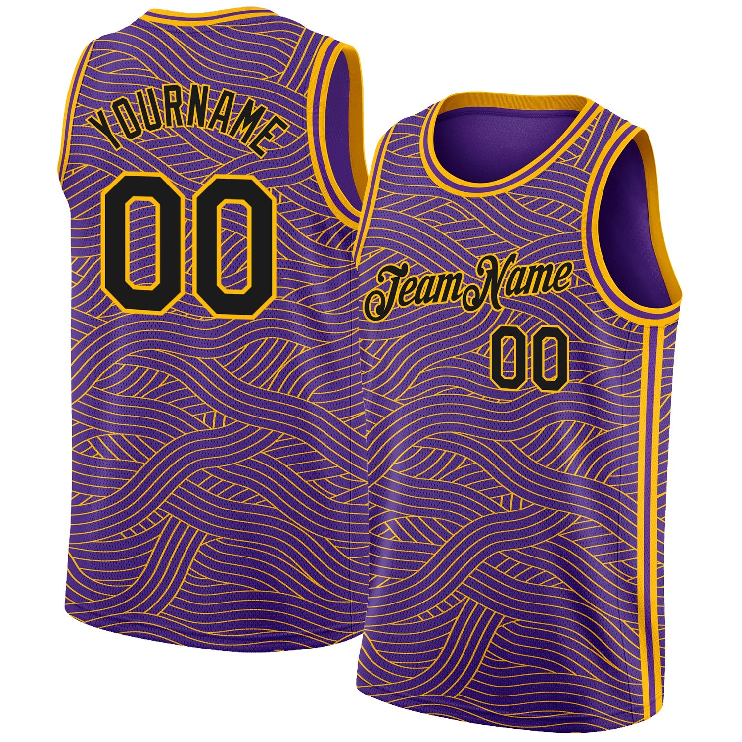 Custom Purple Black-Gold Authentic City Edition Basketball Jersey - Sky-Custom