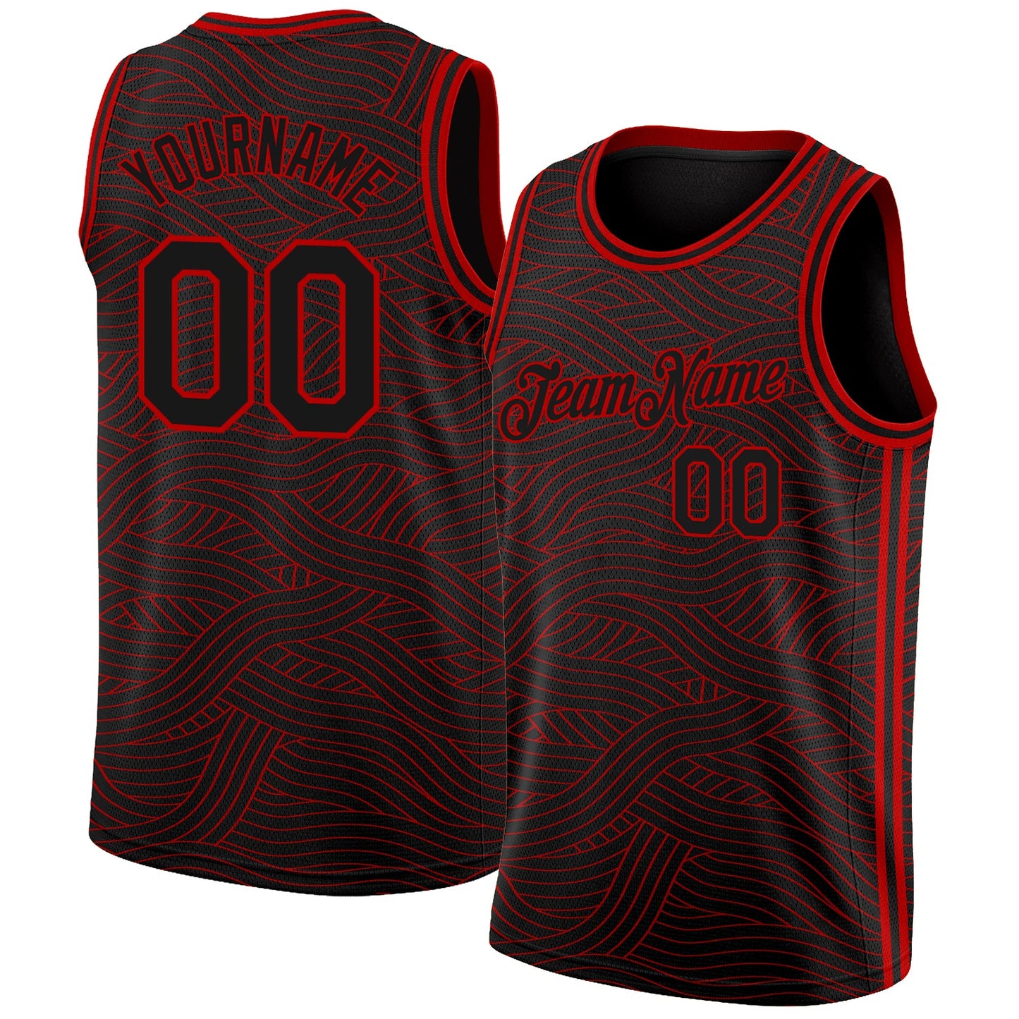 Custom Black Red Authentic City Edition Basketball Jersey - Sky-Custom