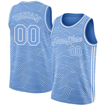 Custom Light Blue White Authentic City Edition Basketball Jersey - Sky-Custom