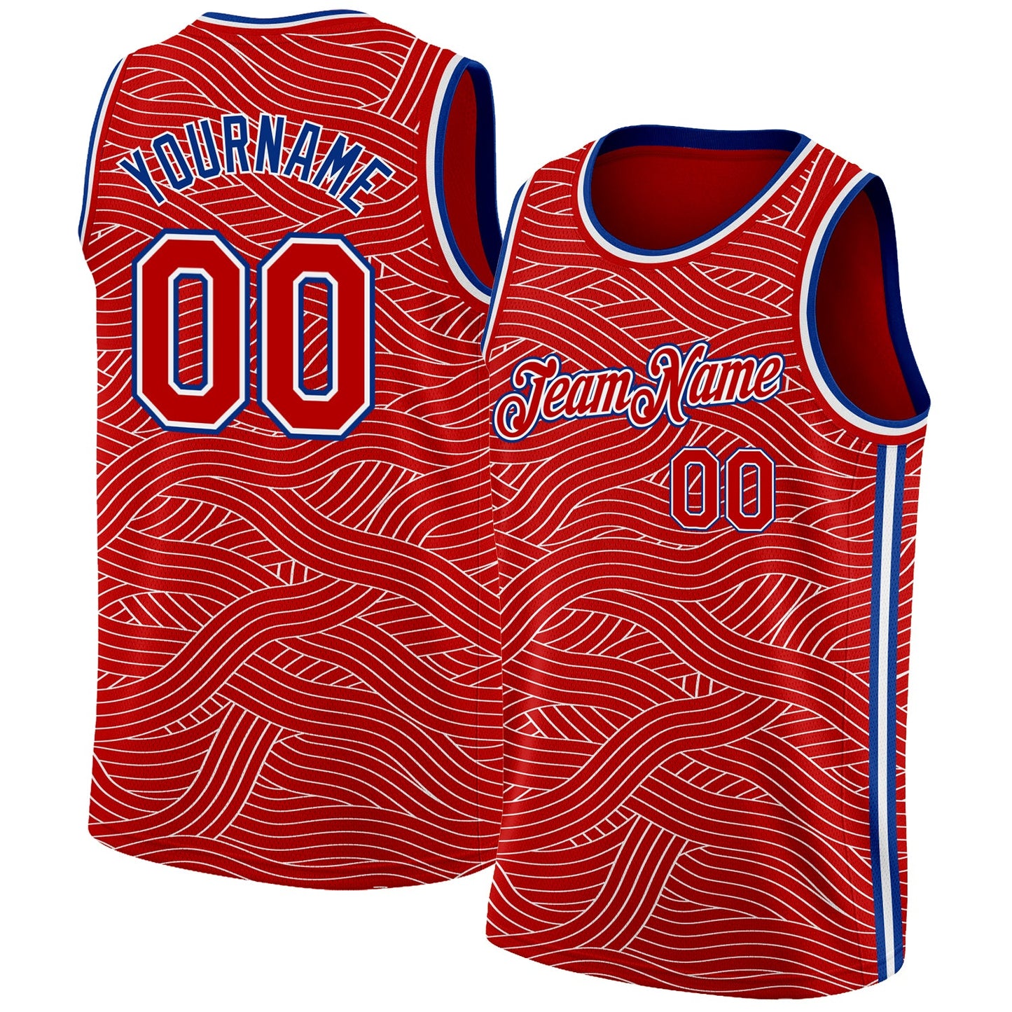Custom Red Royal-White Authentic City Edition Basketball Jersey - Sky-Custom