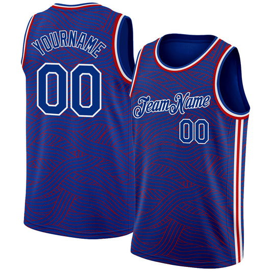Custom Royal Red-White Authentic City Edition Basketball Jersey - Sky-Custom