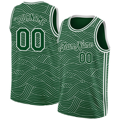 Custom Green White Authentic City Edition Basketball Jersey - Sky-Custom