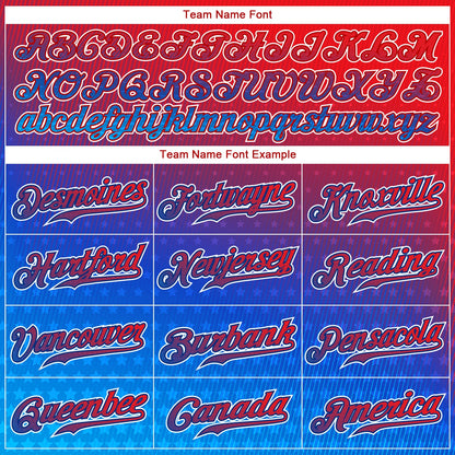 Custom Red Royal-White 3D American Flag Fashion Authentic Baseball Jersey - Sky-Custom