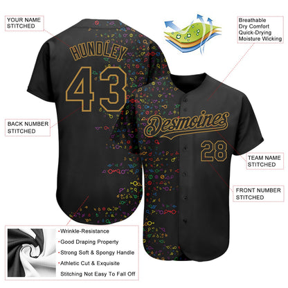 Custom Rainbow For Pride Month Love Is Love LGBT 3D Authentic Baseball Jersey - Sky-Custom