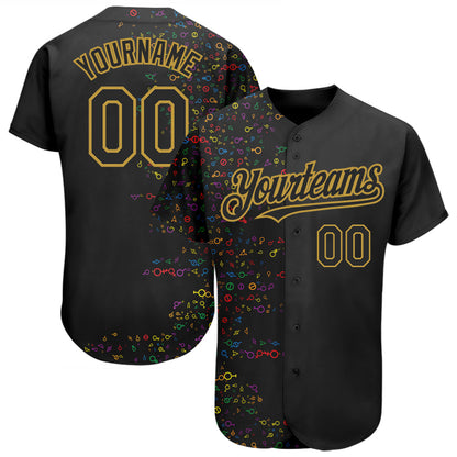Custom Rainbow For Pride Month Love Is Love LGBT 3D Authentic Baseball Jersey - Sky-Custom