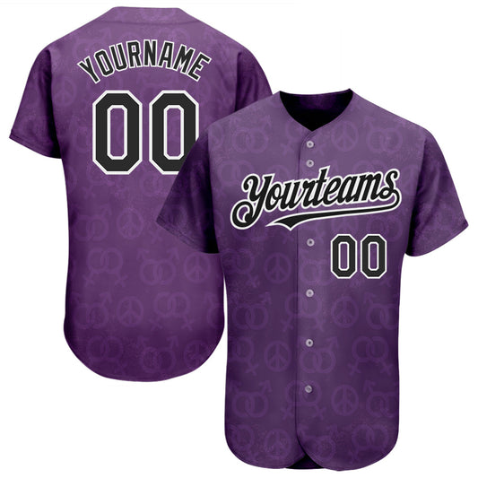 Custom Rainbow For Pride Month Love Is Love LGBT 3D Authentic Baseball Jersey - Sky-Custom