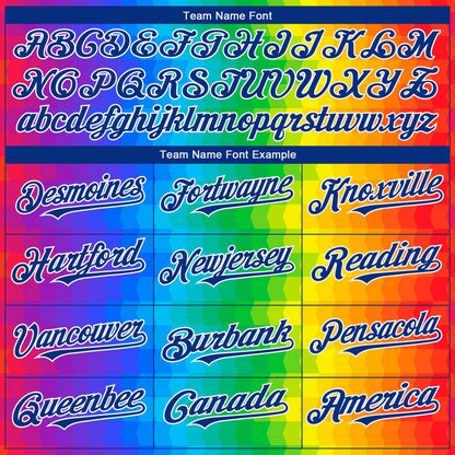 Custom Rainbow For Pride Month Love Is Love LGBT 3D Authentic Baseball Jersey - Sky-Custom