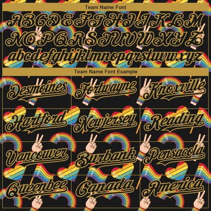 Custom Rainbow For Pride Month Love Is Love LGBT 3D Authentic Baseball Jersey - Sky-Custom