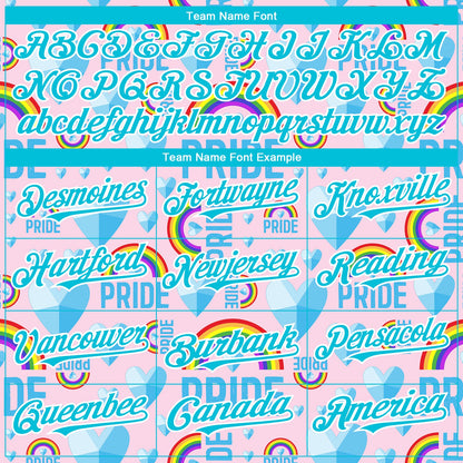 Custom Rainbow For Pride Month Love Is Love LGBT 3D Authentic Baseball Jersey - Sky-Custom
