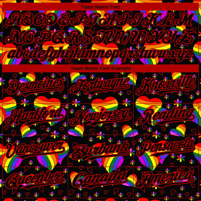 Custom Rainbow For Pride Month Love Is Love LGBT 3D Authentic Baseball Jersey - Sky-Custom