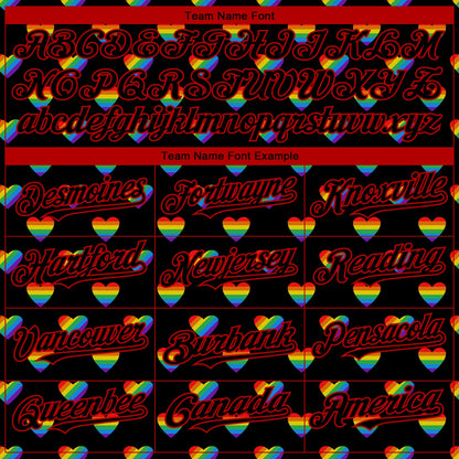 Custom Rainbow For Pride Month Love Is Love LGBT 3D Authentic Baseball Jersey - Sky-Custom
