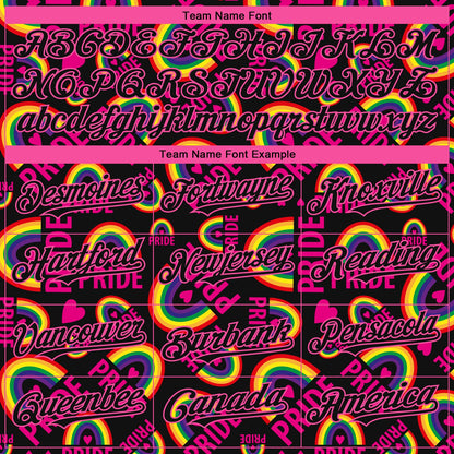 Custom Rainbow For Pride Month Love Is Love LGBT 3D Authentic Baseball Jersey - Sky-Custom