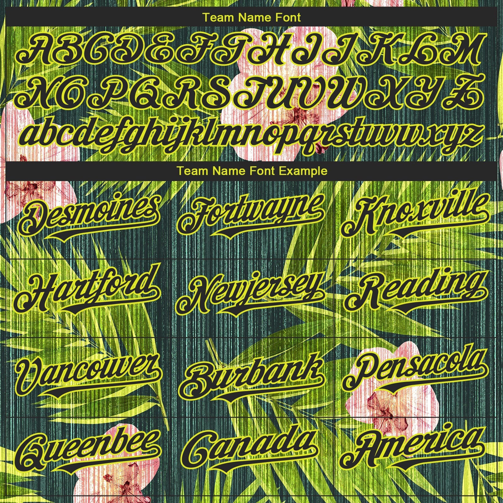 Custom Black Neon Yellow 3D Pattern Design Hawaii Tropical Palm Leaves With Orchids Authentic Baseball Jersey - Sky-Custom