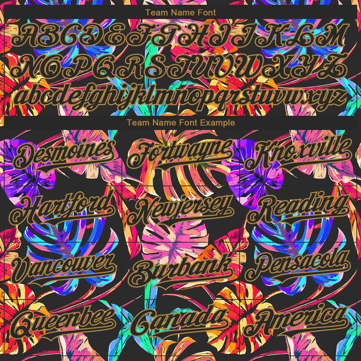 Custom Black Old Gold 3D Pattern Design Hawaii Tropical Palm Leaves Authentic Baseball Jersey - Sky-Custom