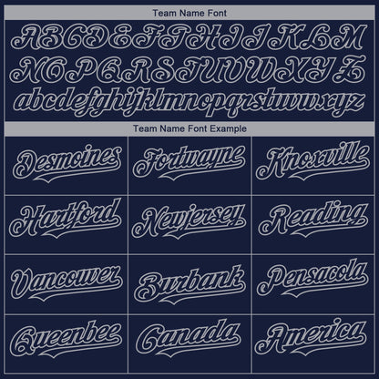 Custom Navy Gray 3D New York City Edition Fade Fasion Authentic Baseball Jersey - Sky-Custom