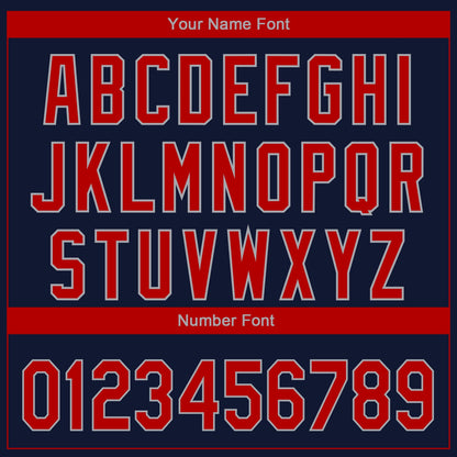 Custom Navy Red-Gray 3D Boston City Edition Fade Fasion Authentic Baseball Jersey - Sky-Custom