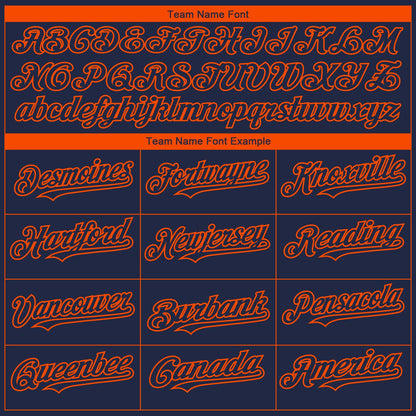 Custom Navy Orange 3D Chicago City Edition Fade Fasion Authentic Baseball Jersey - Sky-Custom