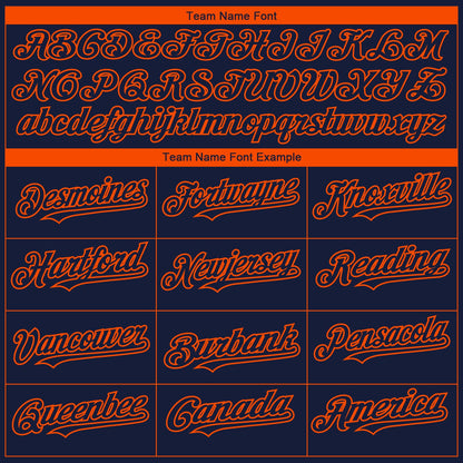 Custom Navy Orange 3D Houston City Edition Fade Fasion Authentic Baseball Jersey - Sky-Custom