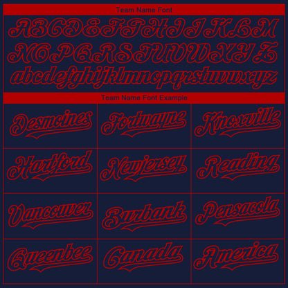 Custom Navy Red 3D Atlanta City Edition Fade Fasion Authentic Baseball Jersey - Sky-Custom
