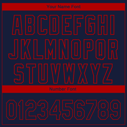 Custom Navy Red 3D Atlanta City Edition Fade Fasion Authentic Baseball Jersey - Sky-Custom