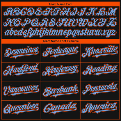 Custom Black Powder Blue-Orange 3D Miami City Edition Fade Fasion Authentic Baseball Jersey - Sky-Custom