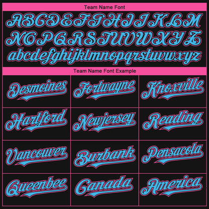 Custom Black Sky Blue-Pink 3D Miami City Edition Fade Fasion Authentic Baseball Jersey - Sky-Custom