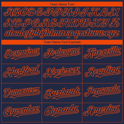 Custom Navy Orange 3D Denver City Edition Fade Fasion Authentic Baseball Jersey - Sky-Custom