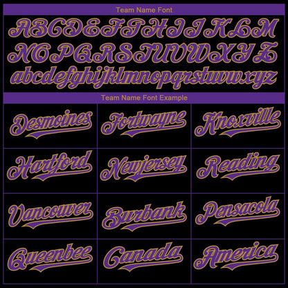 Custom Black Purple-Old Gold 3D Baltimore City Edition Fade Fasion Authentic Baseball Jersey - Sky-Custom