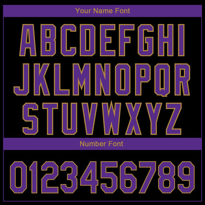 Custom Black Purple-Old Gold 3D Baltimore City Edition Fade Fasion Authentic Baseball Jersey - Sky-Custom
