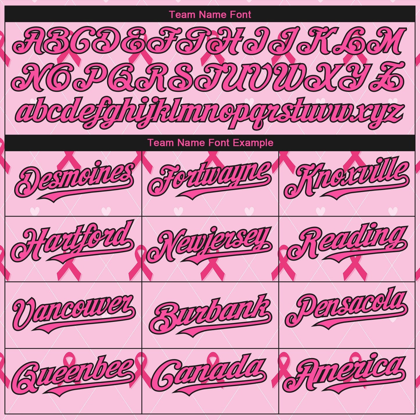 Custom Pink Black 3D Pink Ribbon Breast Cancer Awareness Month Women Health Care Support Authentic Baseball Jersey - Sky-Custom