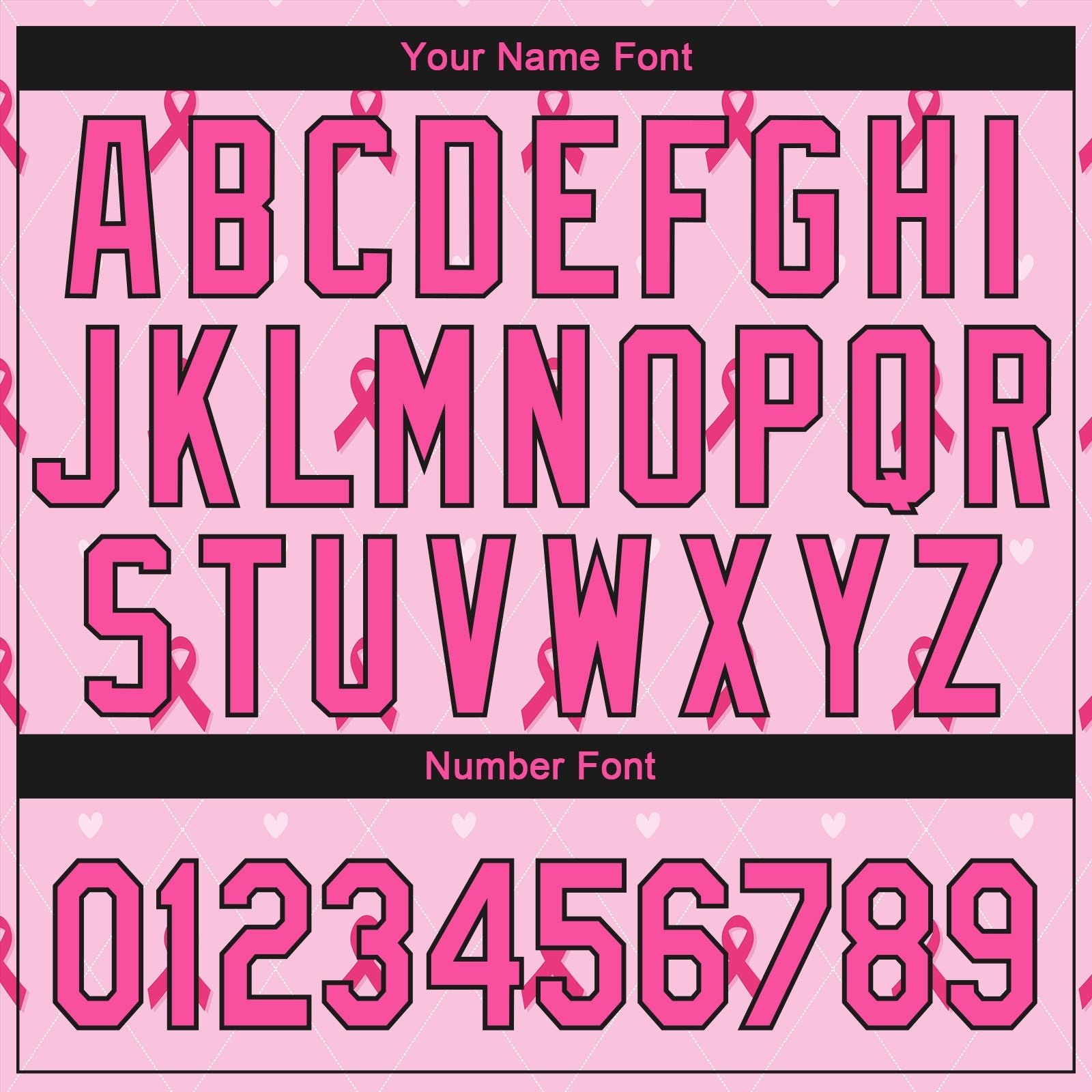 Custom Pink Black 3D Pink Ribbon Breast Cancer Awareness Month Women Health Care Support Authentic Baseball Jersey - Sky-Custom