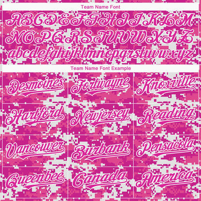 Custom Camo Deep Pink-Black 3D Pink Ribbon Breast Cancer Awareness Month Women Health Care Support Authentic Baseball Jersey - Sky-Custom