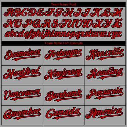 Custom Gray Red-Black 3D Pattern Design Dart Board Target Authentic Baseball Jersey - Sky-Custom