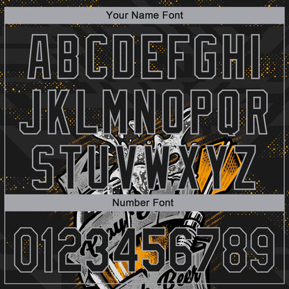 Custom Black Gray 3D Pattern Design Play Dart Drink Beer Authentic Baseball Jersey - Sky-Custom