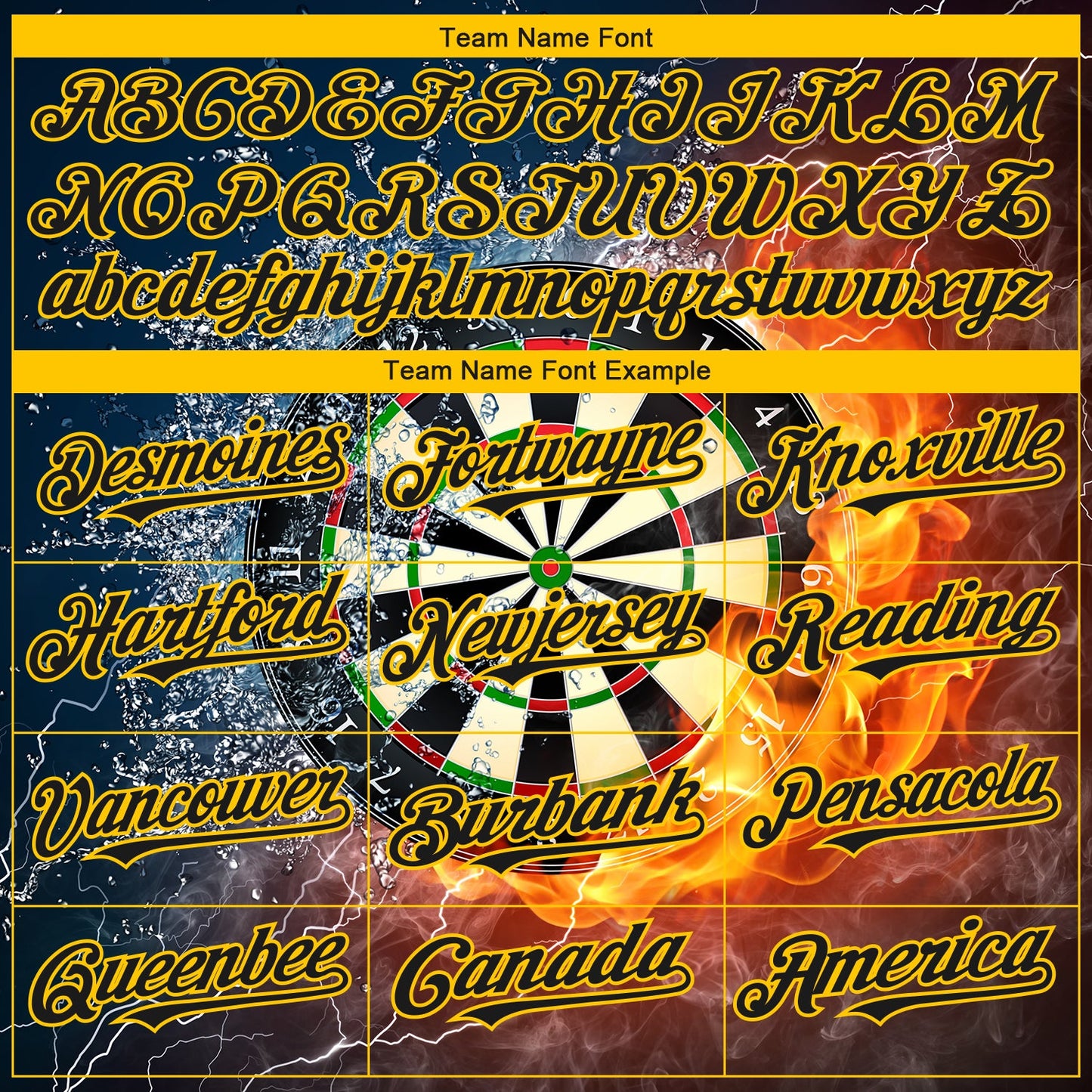 Custom Black Gold 3D Pattern Design Flame Dart Board Authentic Baseball Jersey - Sky-Custom