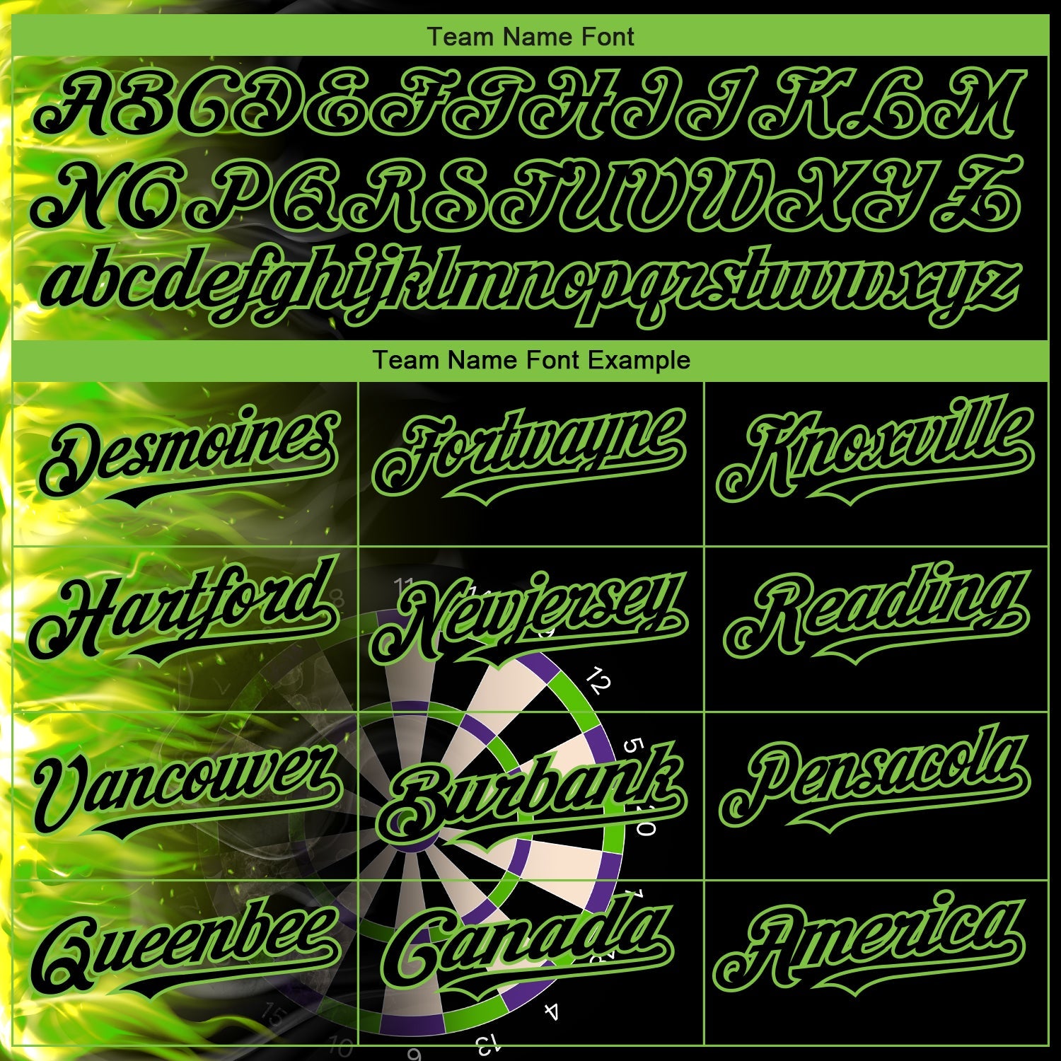 Custom Black Neon Green 3D Pattern Design Fiery Dart Board Authentic Baseball Jersey - Sky-Custom