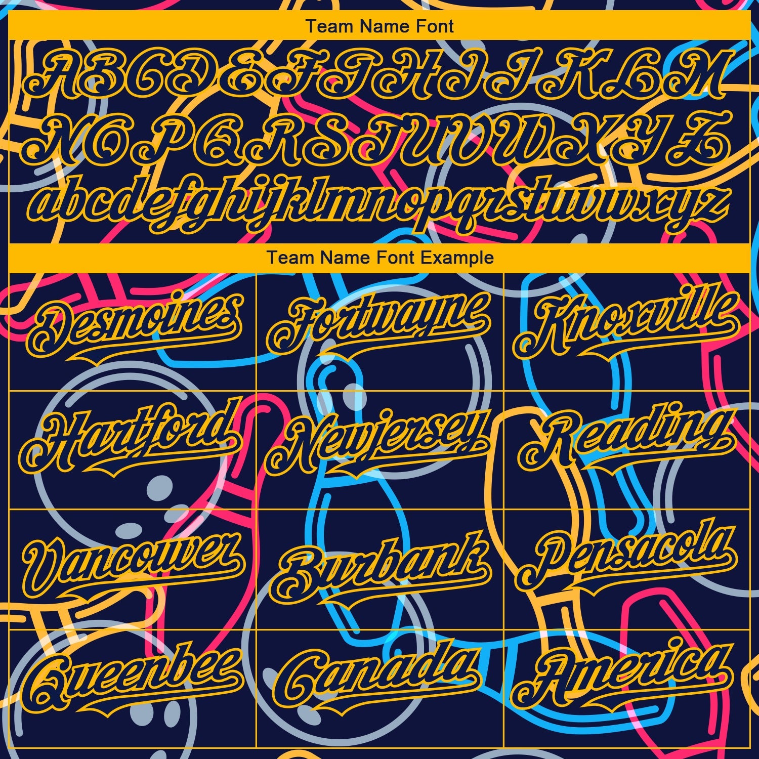 Custom Navy Gold 3D Pattern Design Bowling Authentic Baseball Jersey - Sky-Custom