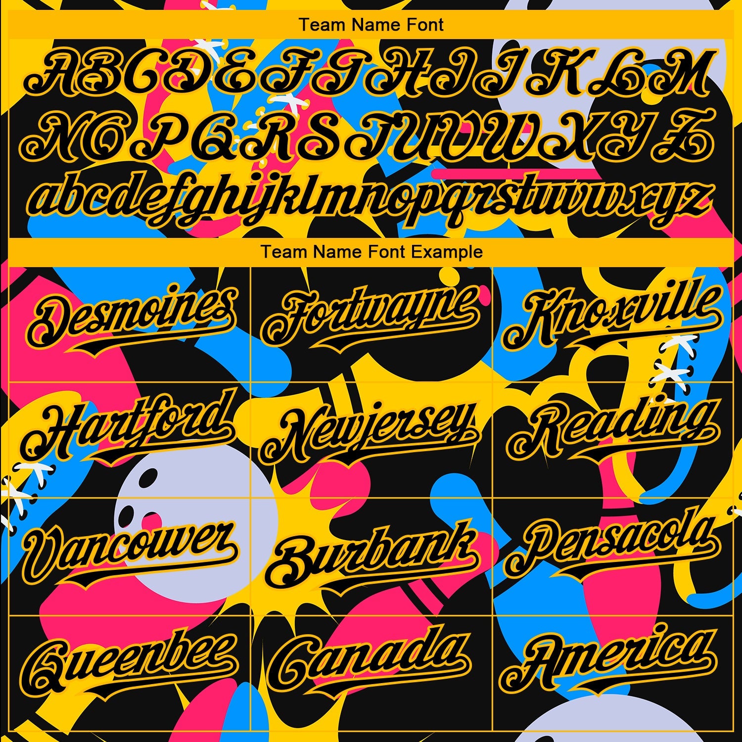 Custom Black Yellow 3D Pattern Design Bowling Authentic Baseball Jersey - Sky-Custom