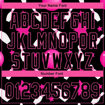 Custom Black Pink 3D Pattern Design Bowling Authentic Baseball Jersey - Sky-Custom