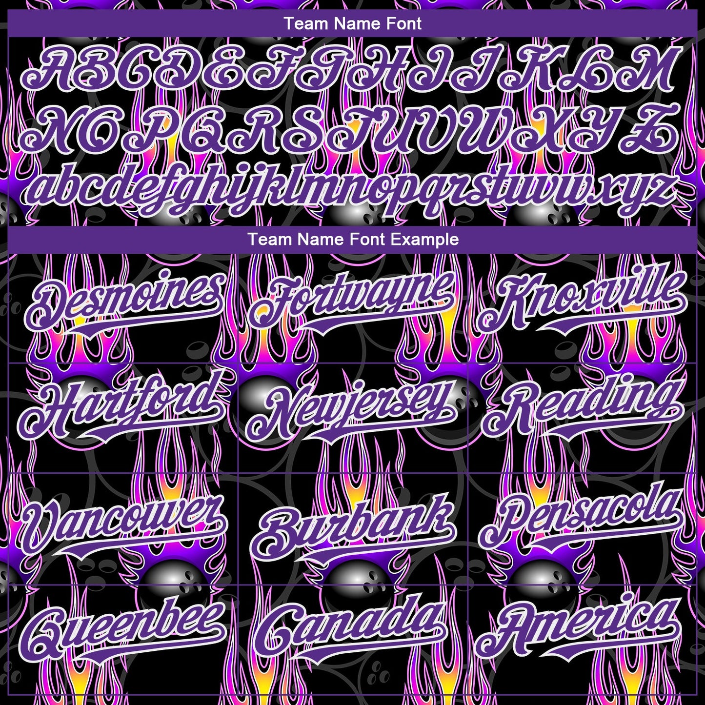 Custom Black Purple-White 3D Pattern Design Bowling Ball With Hotrod Flame Authentic Baseball Jersey - Sky-Custom