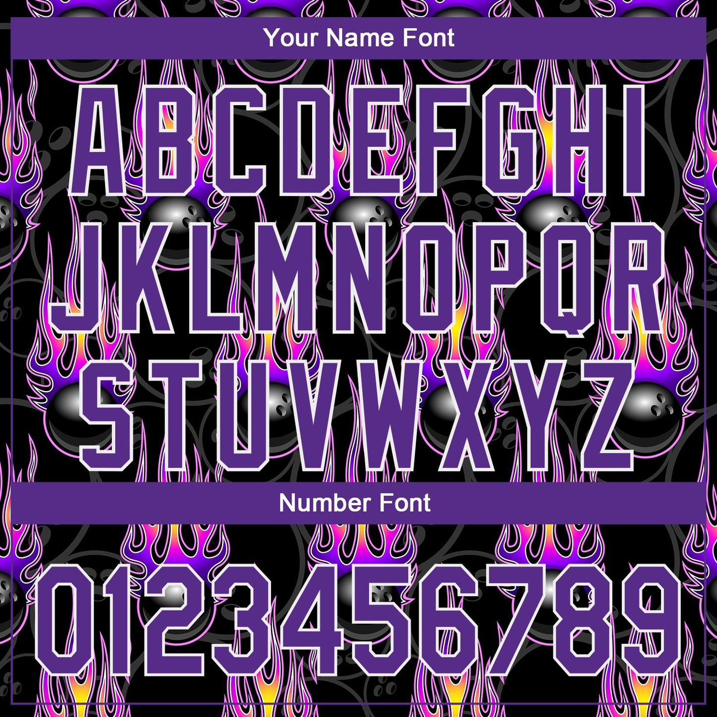 Custom Black Purple-White 3D Pattern Design Bowling Ball With Hotrod Flame Authentic Baseball Jersey - Sky-Custom