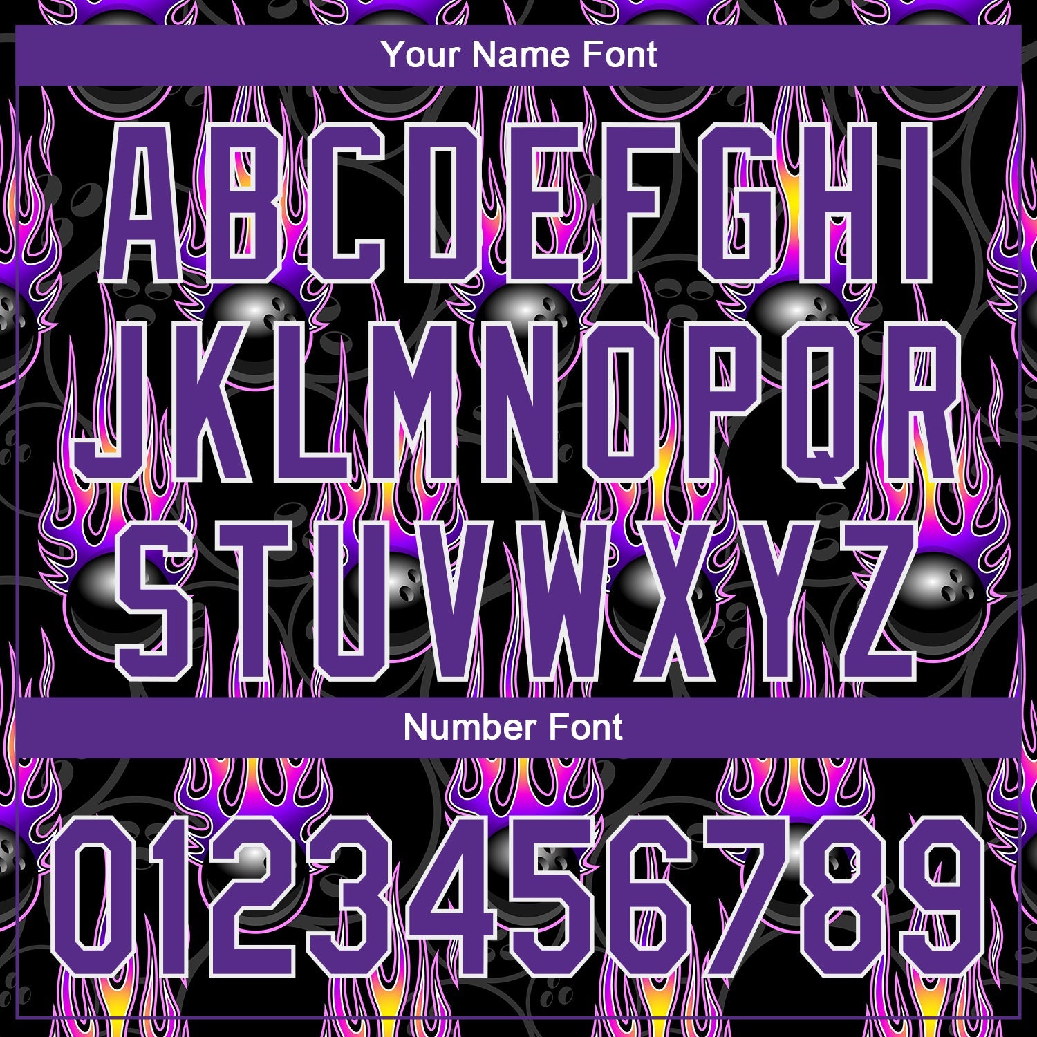 Custom Black Purple-White 3D Pattern Design Bowling Ball With Hotrod Flame Authentic Baseball Jersey - Sky-Custom