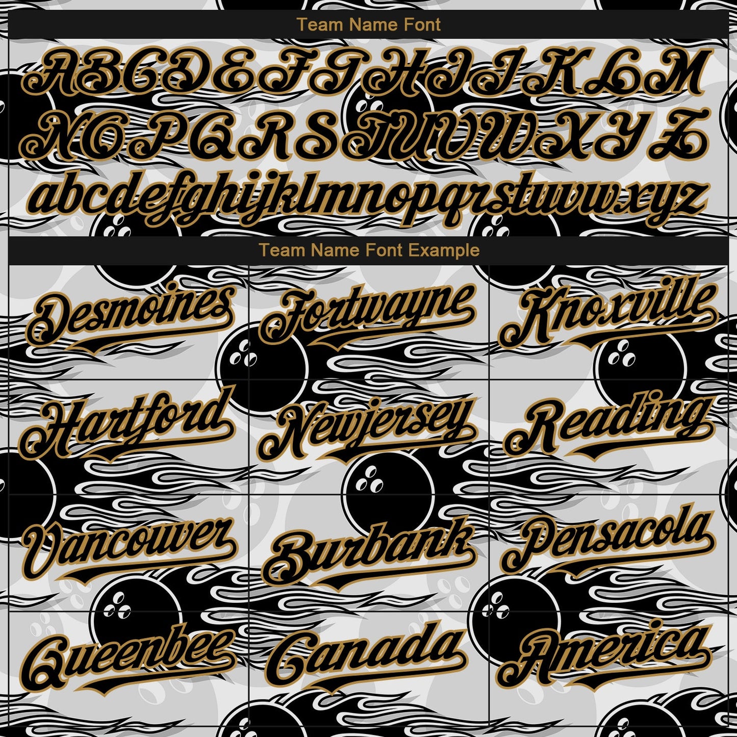 Custom White Black-Old Gold 3D Pattern Design Bowling Ball With Hotrod Flame Authentic Baseball Jersey - Sky-Custom
